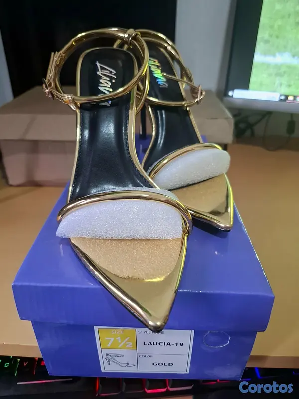 zapatos para mujer - Zapatillas de mujer doradas size 7.5 4