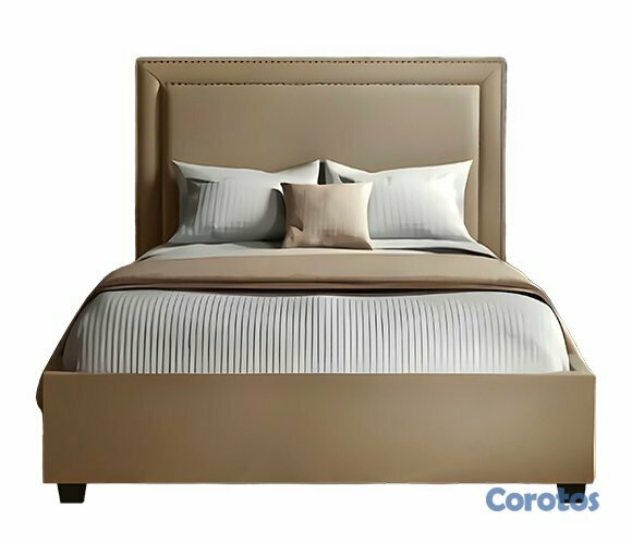 muebles y colchones - Cama tapizada color Gris+ Colchon. Nueva 4