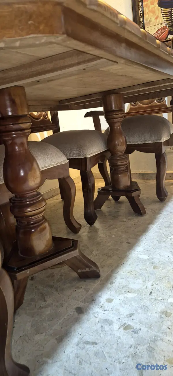 muebles y colchones - Comedor de caoba de 6 sillas 9