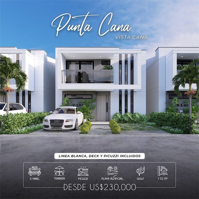 casas vacacionales y villas - Venta de Villa en vista cana punta cana con picuzzi (villas del lago) 0