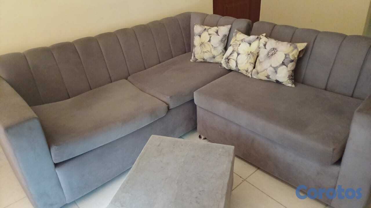 muebles y colchones - Juego de muebles tipo L modular Color gris. 4