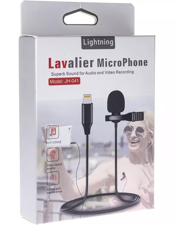 accesorios para electronica - Micrófono Solapa Lavalier omnidireccional puerto lightening IPHONE
 2