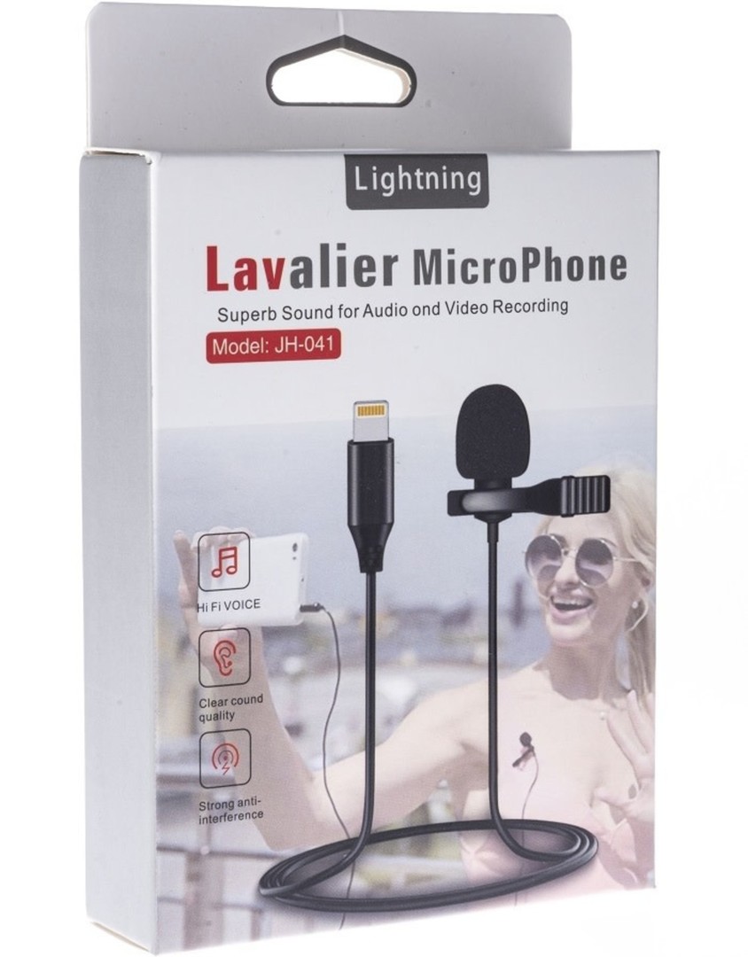 accesorios para electronica - Micrófono Solapa Lavalier omnidireccional puerto lightening IPHONE
 1