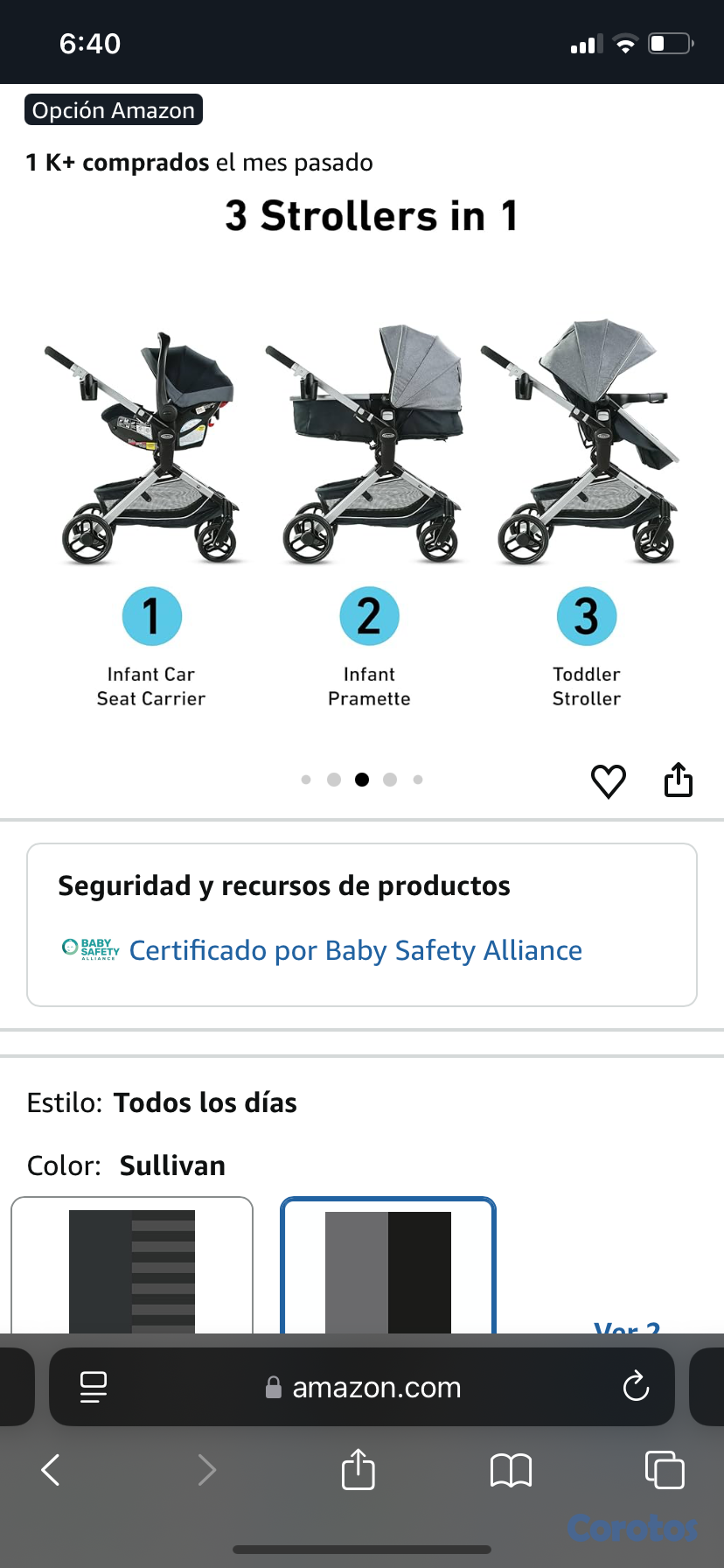 coches y sillas - Coche de Bebé Graco + Silla para Carro con Base – Prácticamente Nuevos
 4