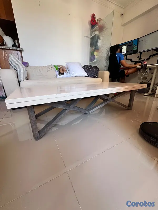 muebles y colchones - Mesa de centro (coffee table) Grande color beige e 4