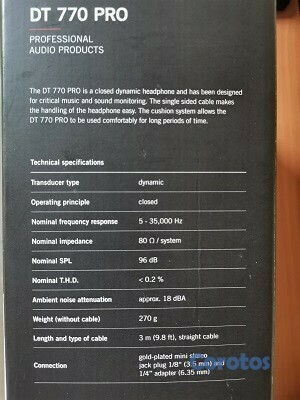 camaras y audio - Beyerdynamic DT 770 Pro 80 Ohms auriculares studio 10