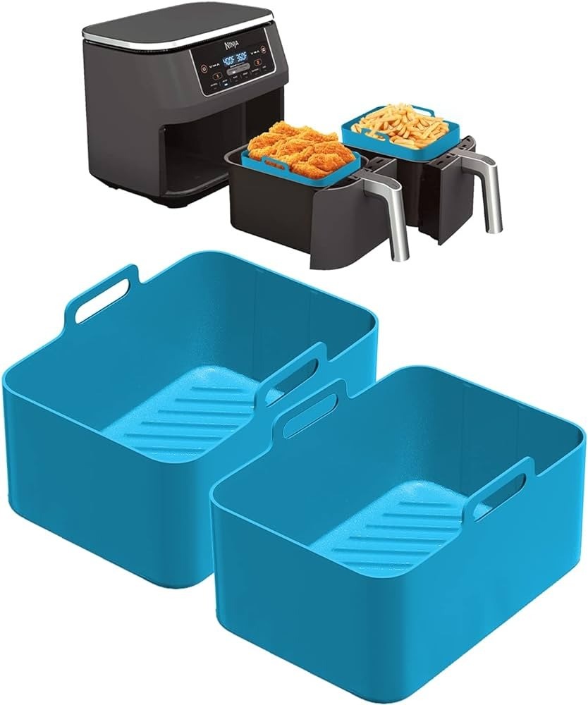 cocina - Cesta Molde de silicon cuadrado resistente al calor para freidora 5