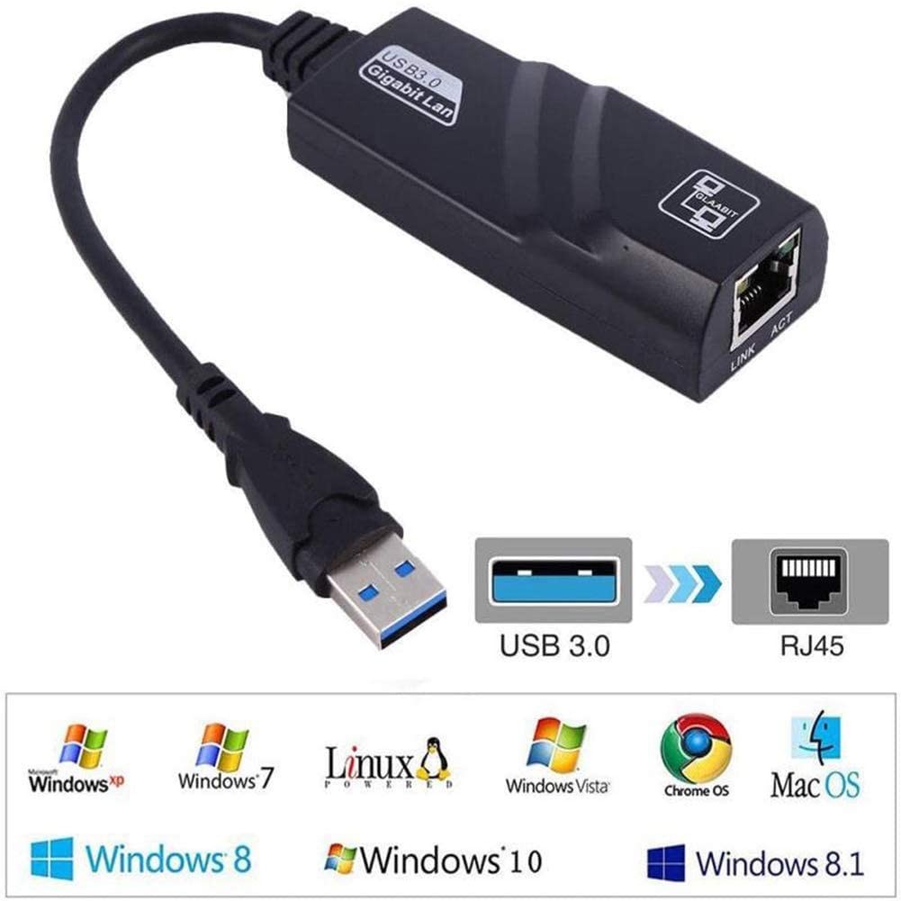 accesorios para electronica - Adaptador USB 3.0 a Ethernet red RJ45 LAN cableada Gigabit. 2