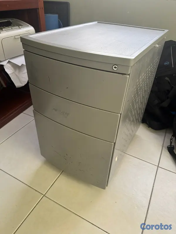 muebles y colchones - Escritorio en L con gabetero marca KASS 4