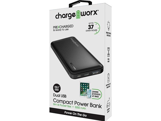 computadoras y laptops - CARGADOR MOVIL (POWER BANK)  5000MAH+ FLASHLIGHT, CHARGEWORX, BATERIA RECARGABLE