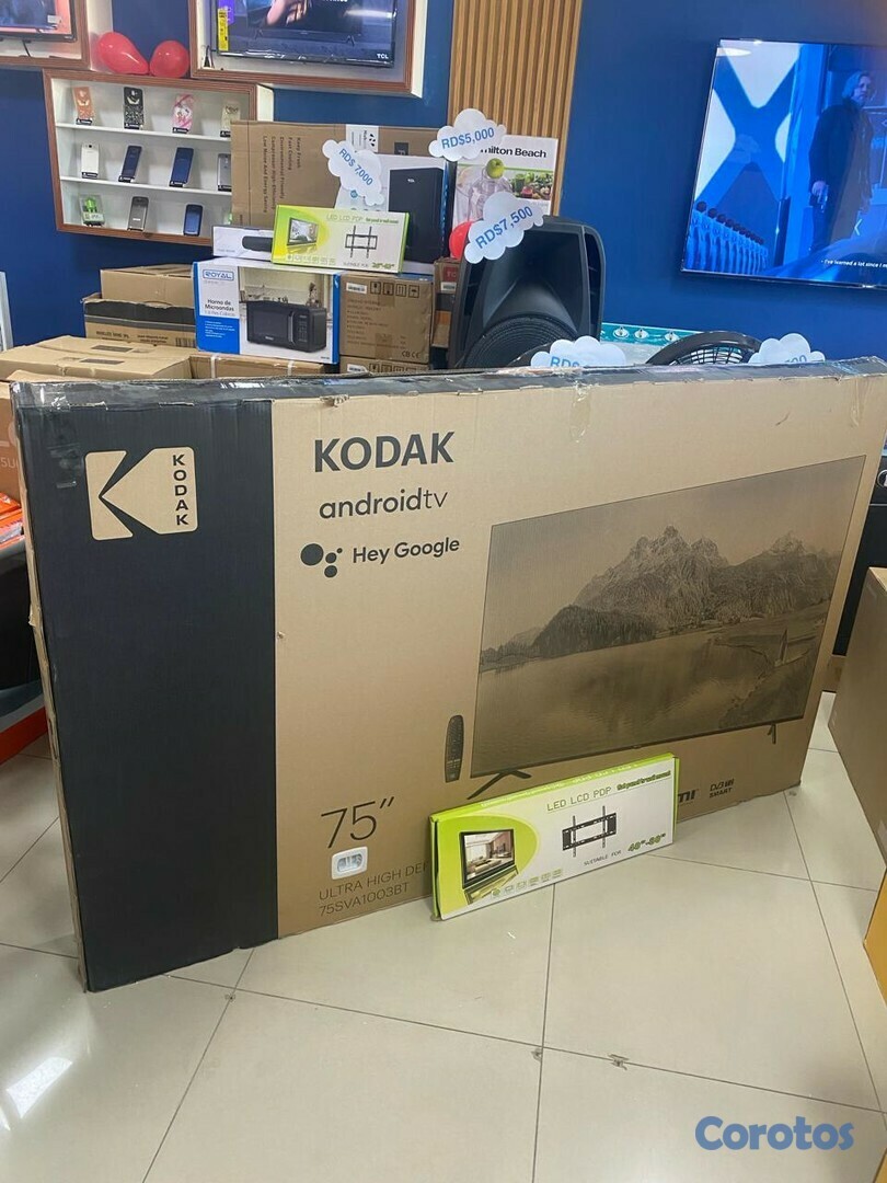 tv - SMART TV KODAK DE 75 PULGADAS GOOGLE TV CONTROL POR VOZ 4K 2024 NUEVAS
