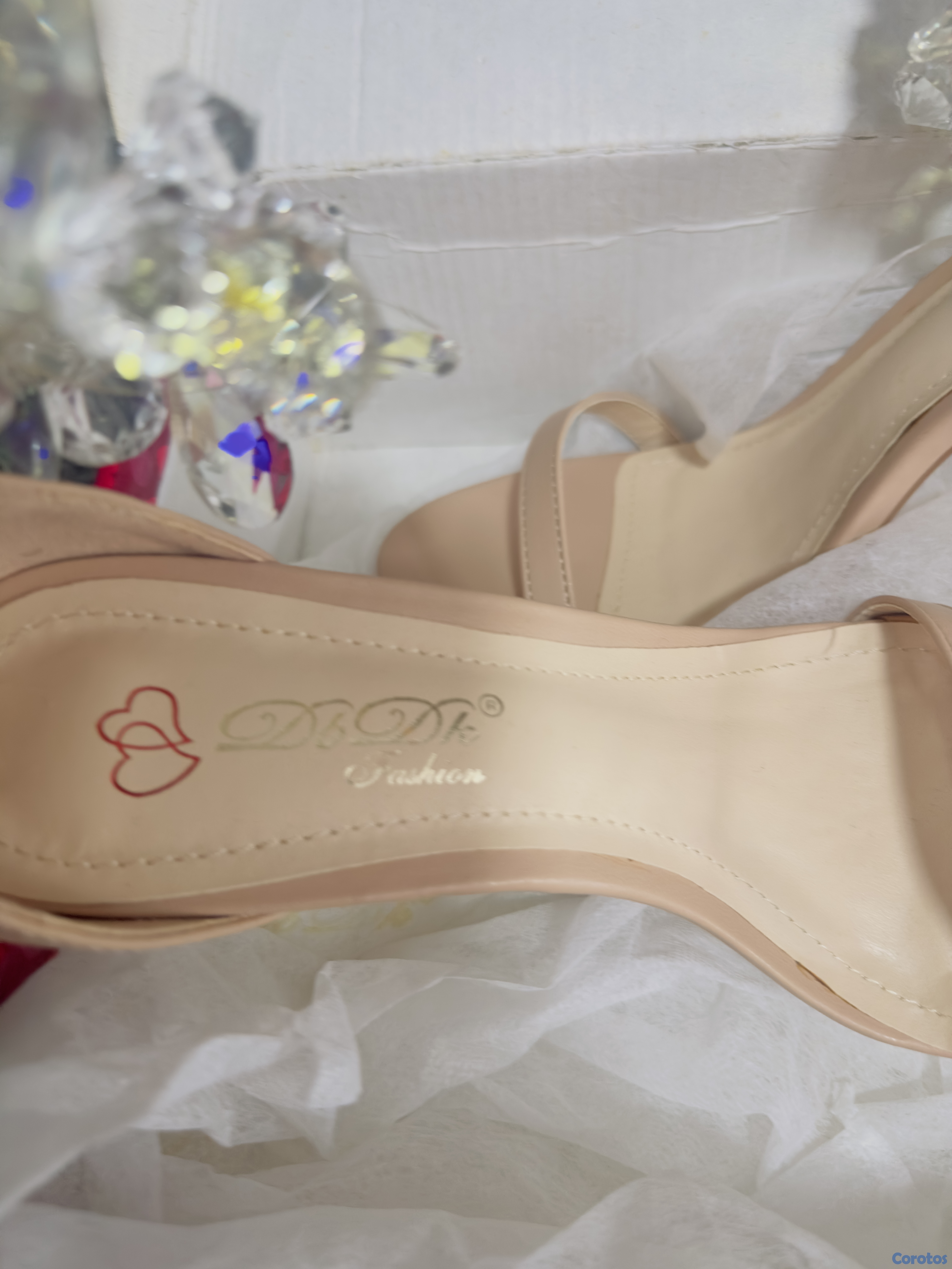 zapatos para mujer - Zapatillas con perlas color beige 4