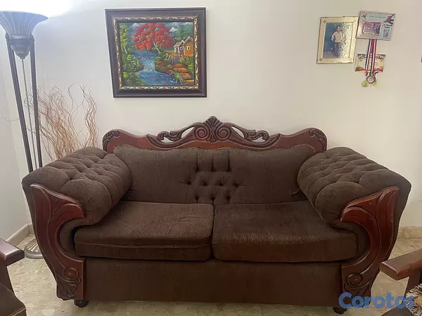 muebles y colchones - Juego de sala completo en Caoba 6