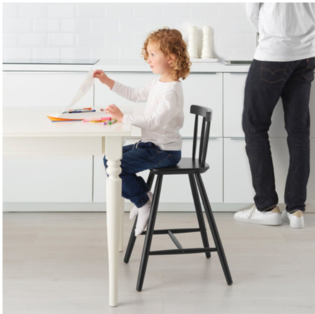 muebles - Silla alta para nino. Color Negra. Ikea