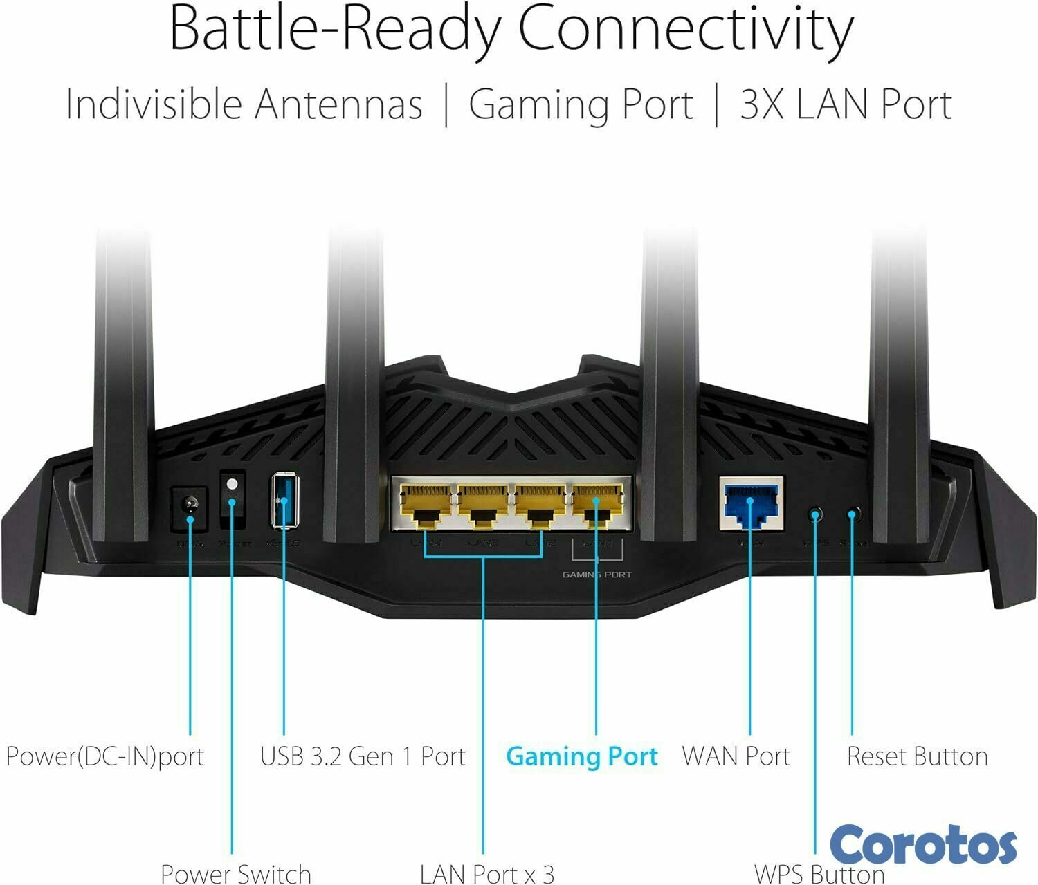 consolas y videojuegos - ASUS AX5400 WiFi 6 Gaming Router (RT-AX82U)  7