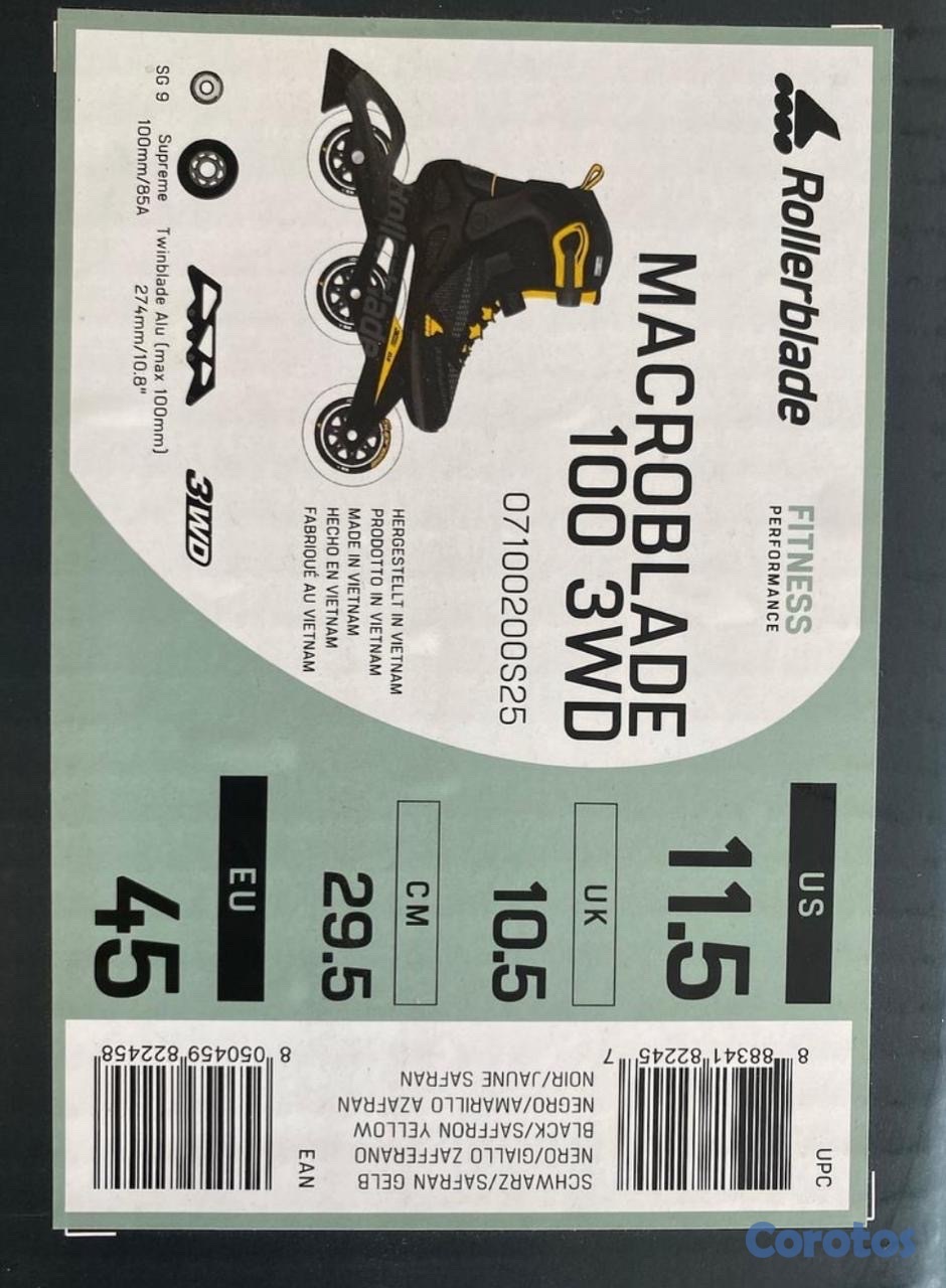 Artículos Deportivos - Patine Rollerblade Macroblade 100 3WD
Size 11.5US - 45EU 4