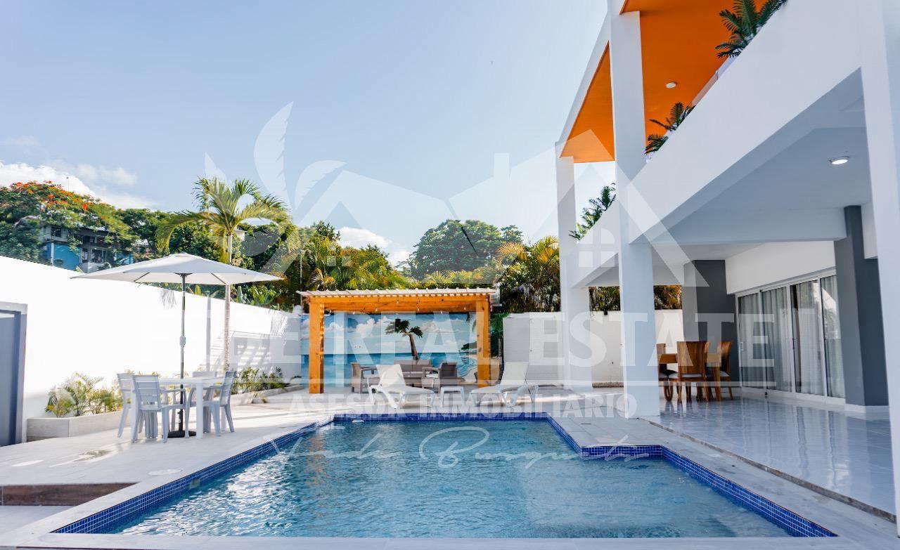 casas vacacionales y villas - VILLA DE 5 HABITACIONES CON PISCINA A 5 MINUTOS DE LA PLAYA