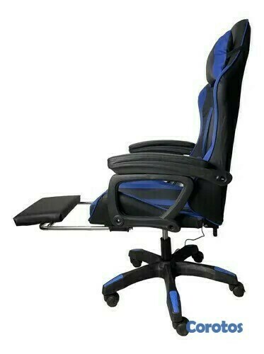 muebles y colchones - Silla gaming respaldo alto reclinable para juegos con reposapies. 3