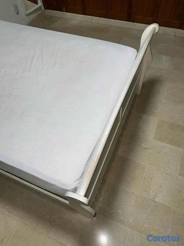 muebles y colchones - Cama Queen matrimonial (armazón de Pino + colchon/base Sealy postopédico) 9