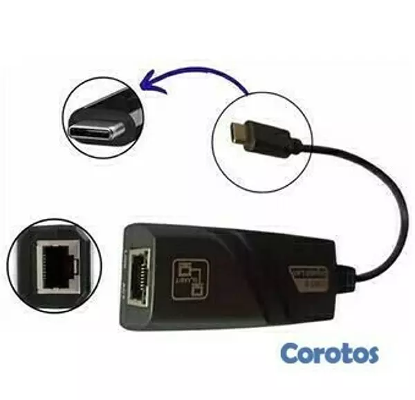 accesorios para electronica - Adaptador de red tipo C a RJ 45 ethernet tarjeta de red. 1