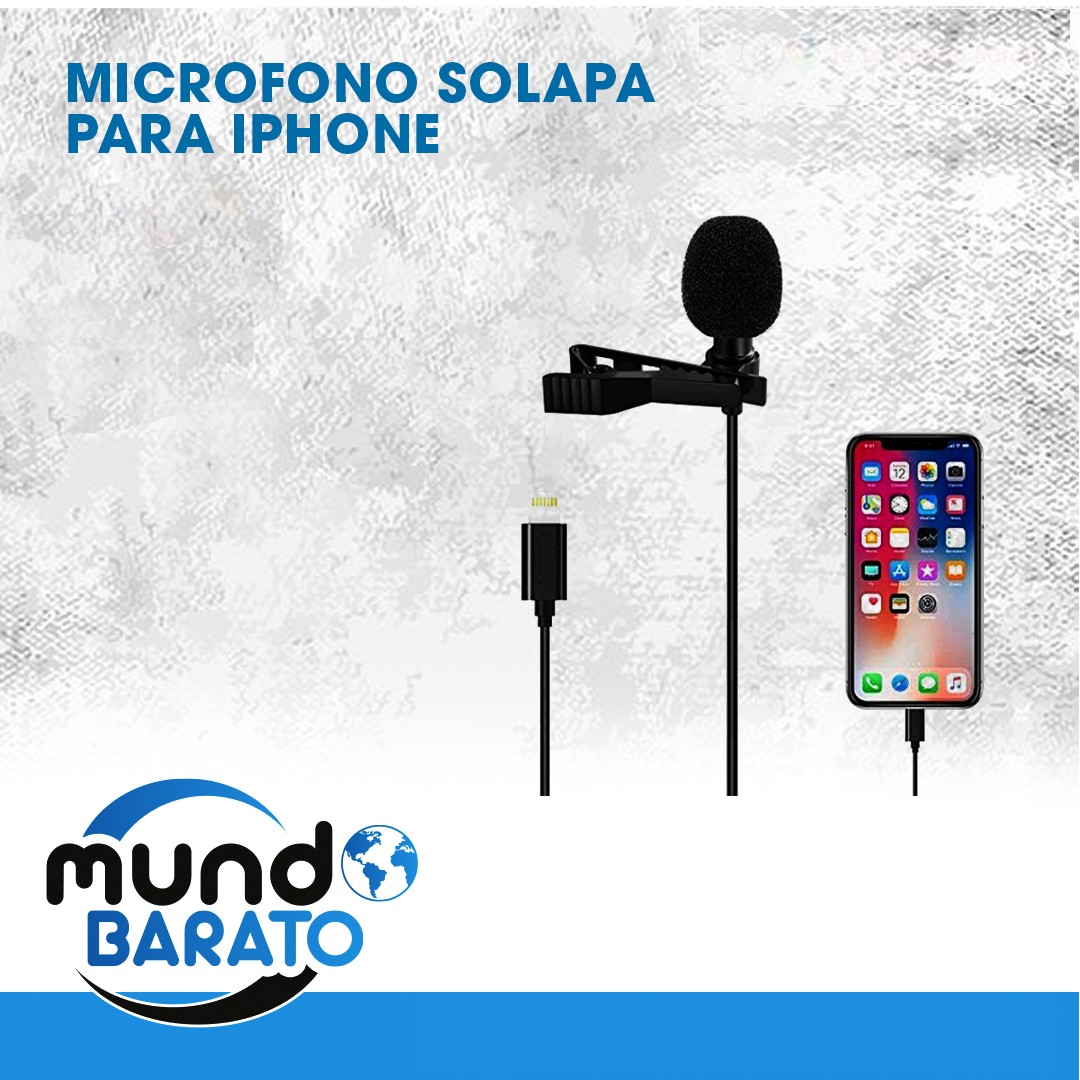 accesorios para electronica - Micrófono Solapa Lavalier omnidireccional puerto lightening IPHONE
