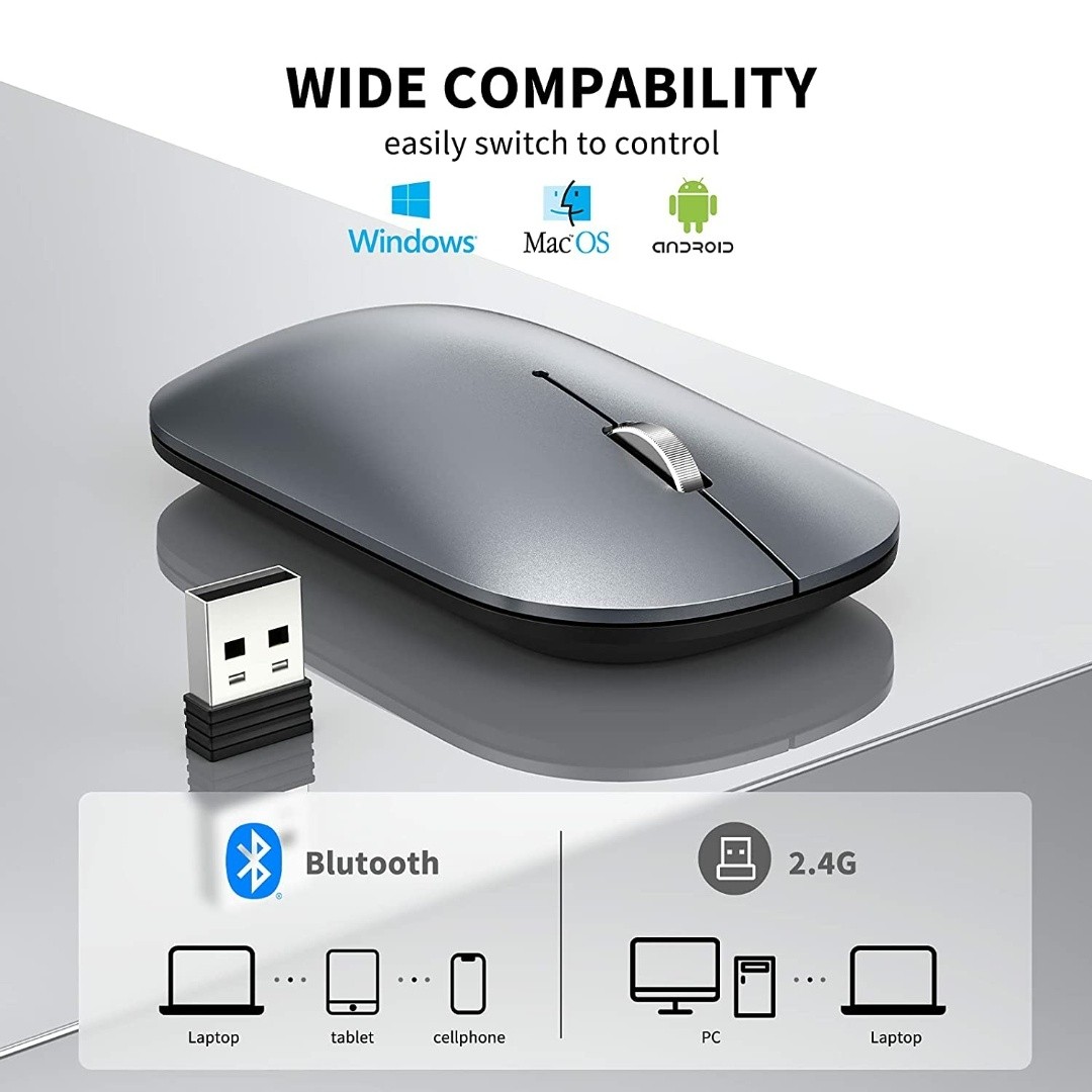 Mouse, Ratón Bluetooth, USB delgado, silencioso. 4