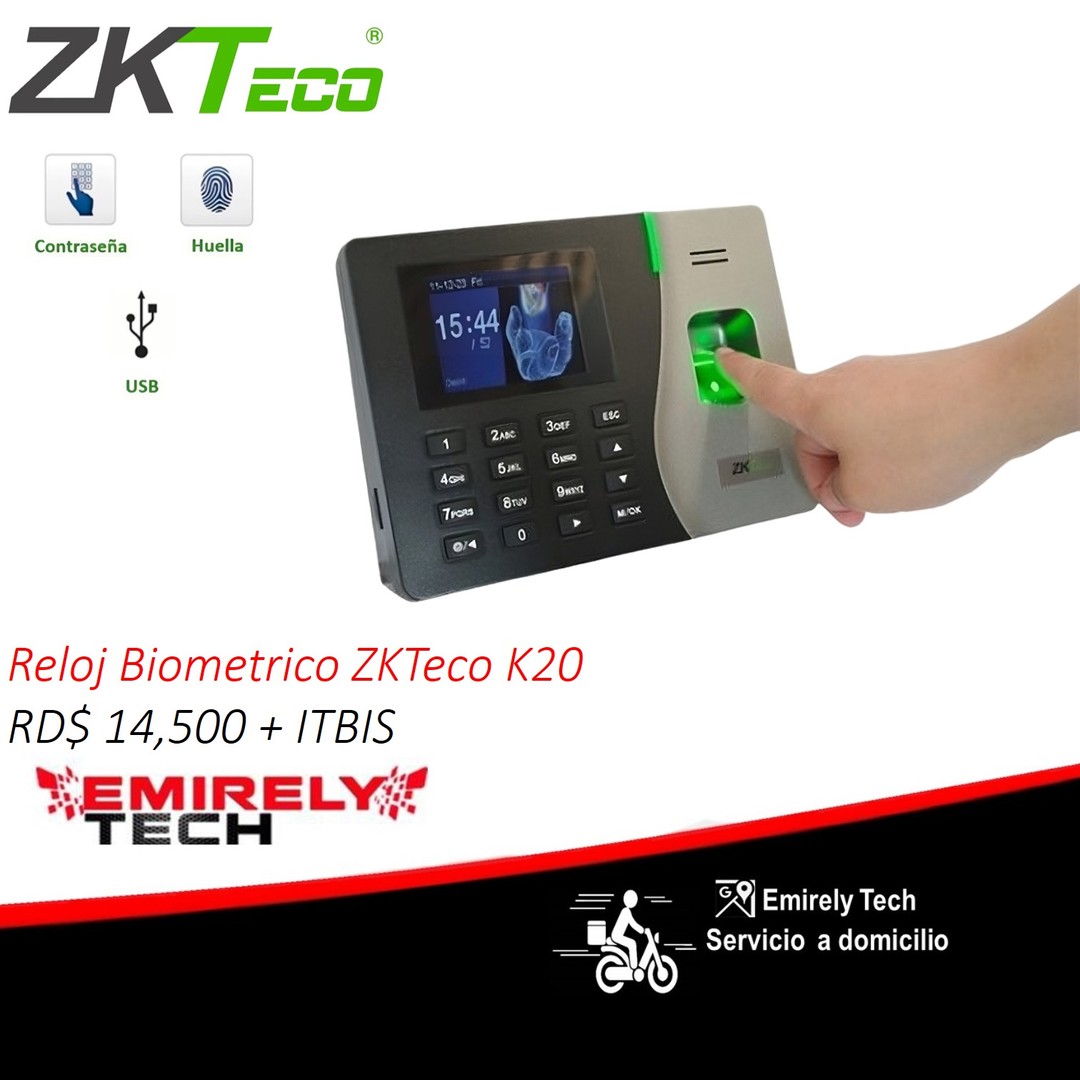 otros electronicos - Reloj Biometrico Ponchador De Asistencia ZKTeco reloj digital de huellas.