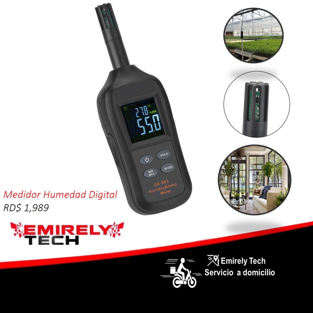 herramientas, jardines y exterior - Termometro higrometro medidor humedad digital probador