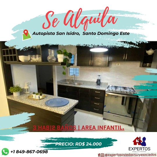 apartamentos - Apartamento en alquiler en Autopista san isidro,  Santo Domingo Este