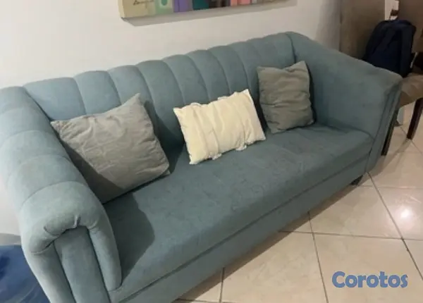 muebles y colchones - Juego de sala moderno de 2 piezas (Sofá + Loveseat) - Color Azul 
 8