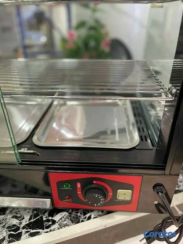 equipos profesionales - Vitrina electrica de alimentos exhibidora mostrador calentadora de comida rapida 4