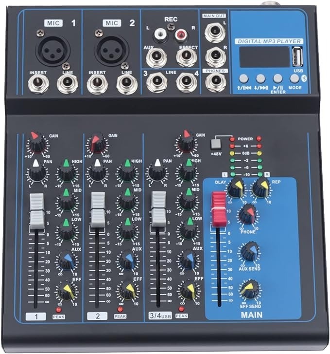 camaras y audio - MEZCLADORA DE SONIDO MIXEL 4 CANALES SQ-04