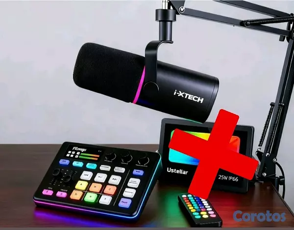 camaras y audio - Micrófono podcast/gamer USB XLR anti ruido + conso 1