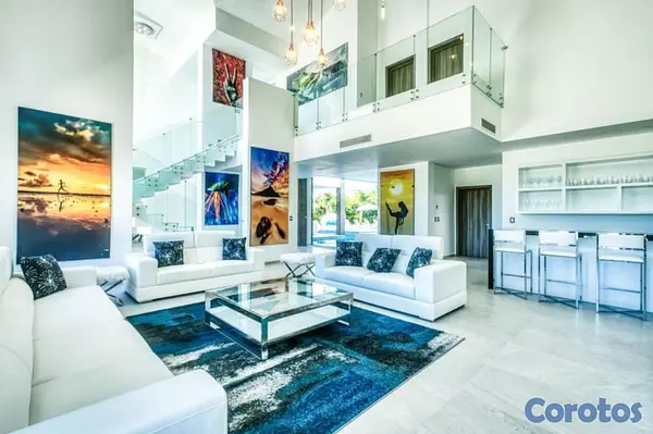casas vacacionales y villas - Lujosa villa en el campo de golf de Cap Cana 2