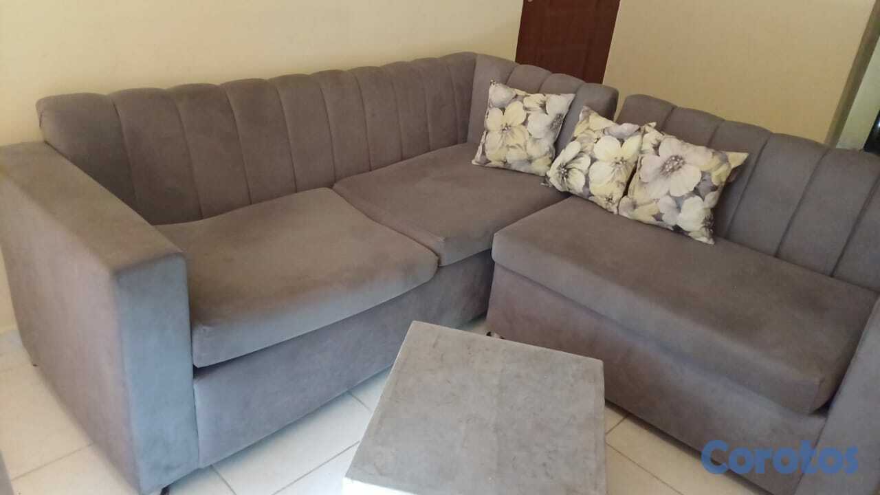 muebles y colchones - Juego de muebles tipo L modular Color gris. 6