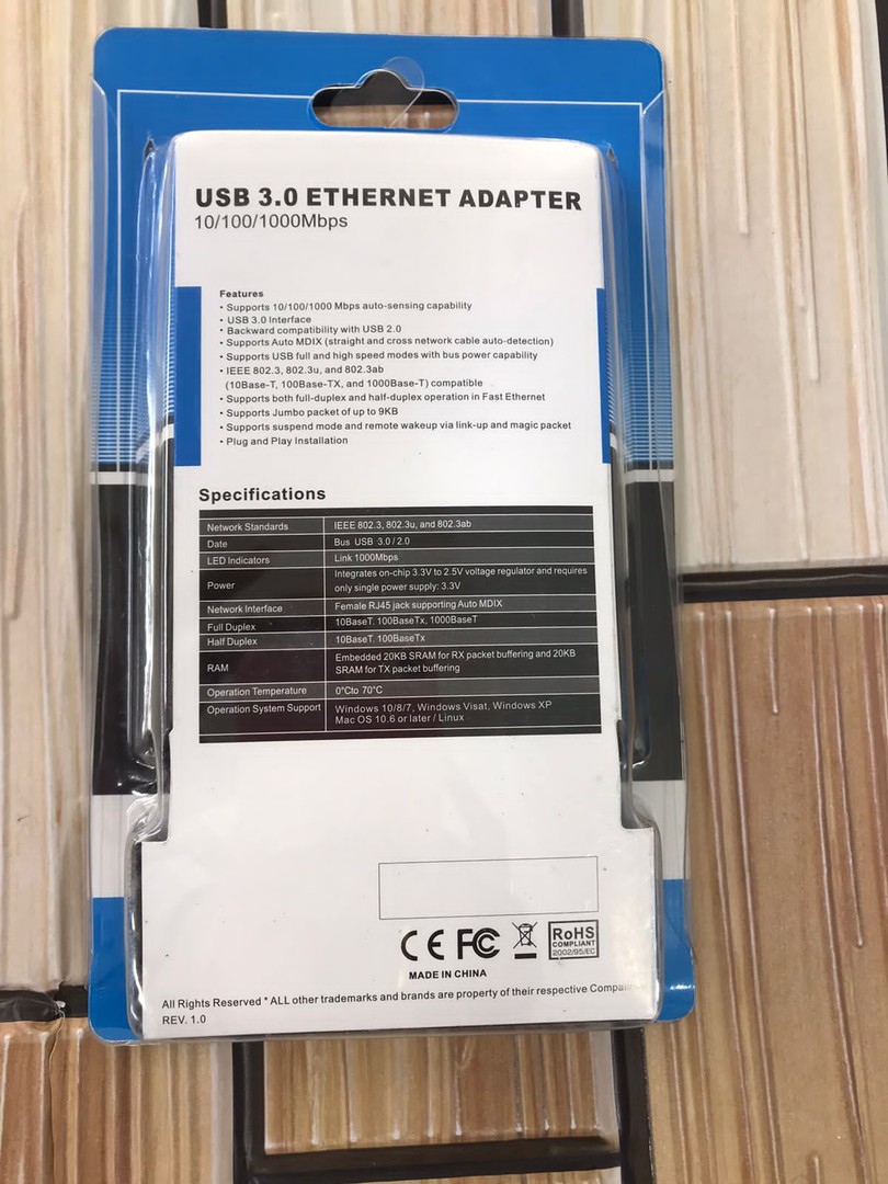 accesorios para electronica - Adaptador USB 3.0 a Ethernet red RJ45 LAN cableada Gigabit. 6