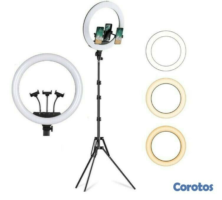 accesorios para electronica - Aro de luz de 18 pulgadas con tripode de 200 cms 1