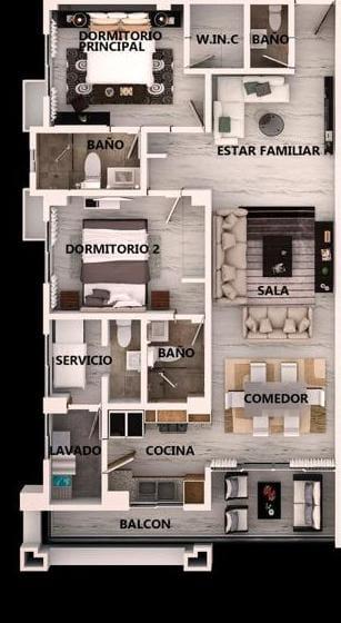 apartamentos - Apartamento de 2 Habitaciones en Urbanización Tropical 6