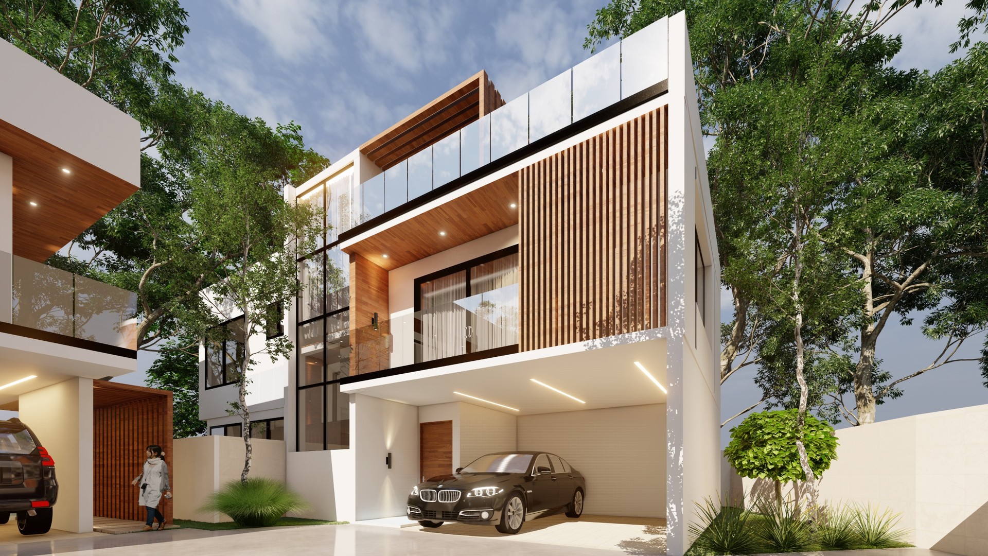 casas - Proyecto de casa en venta en Arroyo Hondo Viejo con 4 parqueos y patio 2