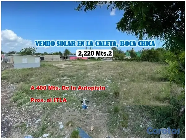 solares y terrenos - Excelente Solar de 2,210 Mts.2 Próximo al ITLA, en LA CALETA de Oportunidad  5