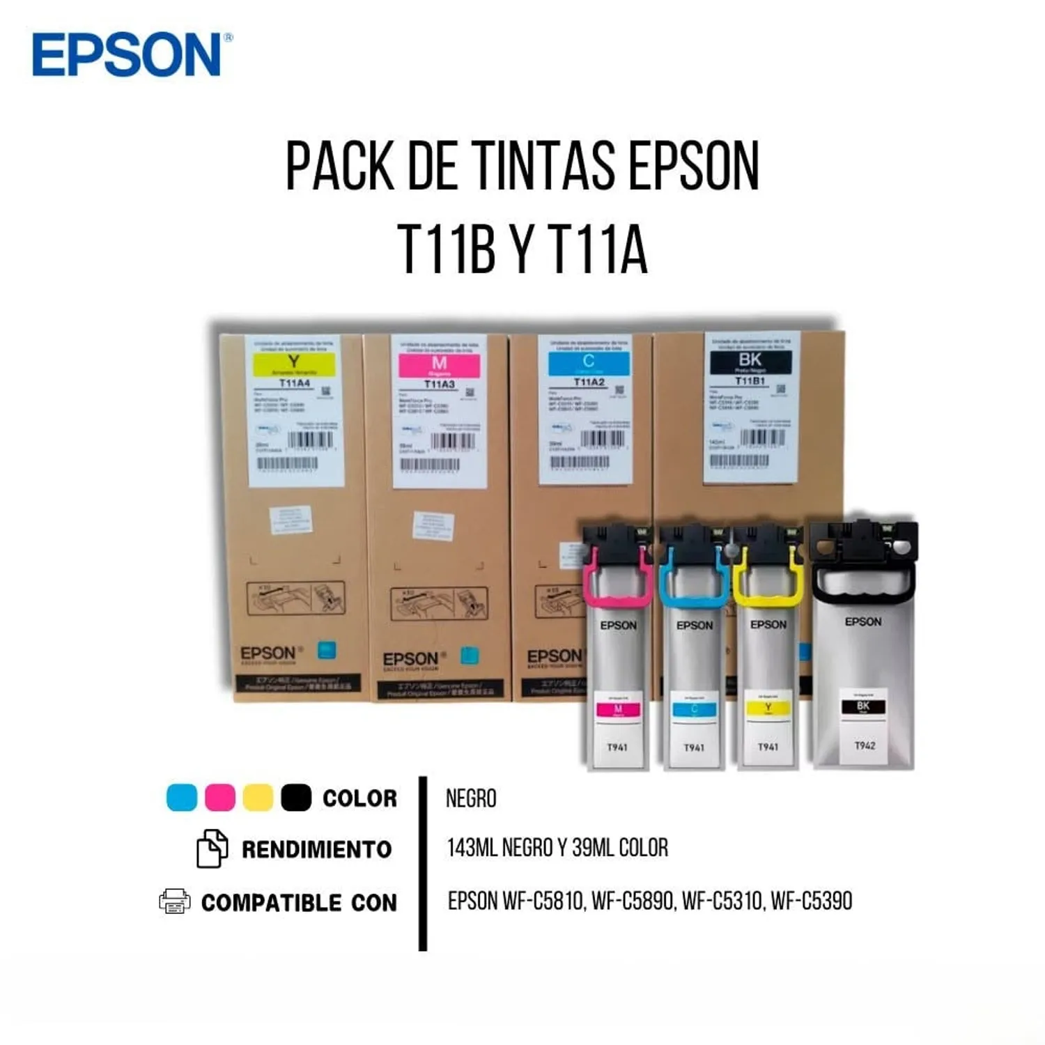 impresoras y scanners - BOLSAS DE TINTA EPSON T11 ORIGINALES 