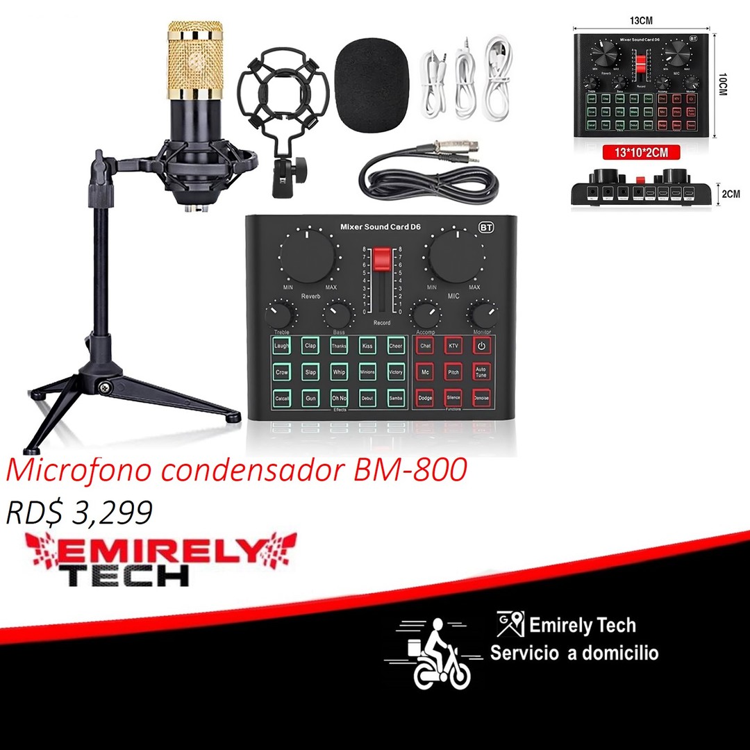 accesorios para electronica - Microfono condensador tarjeta de sonido mezcladora 
bm-800 estudio grabacion