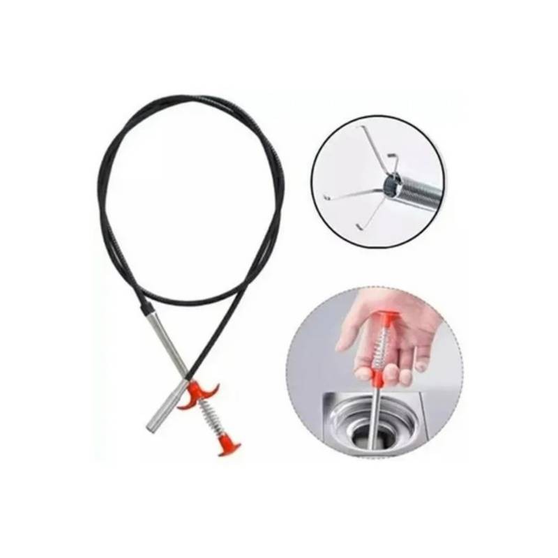 herramientas, jardines y exterior - DESTAPADOR DE CAÑERIAS FLEXIBLE LARGO 150CM DESAGÜE 1