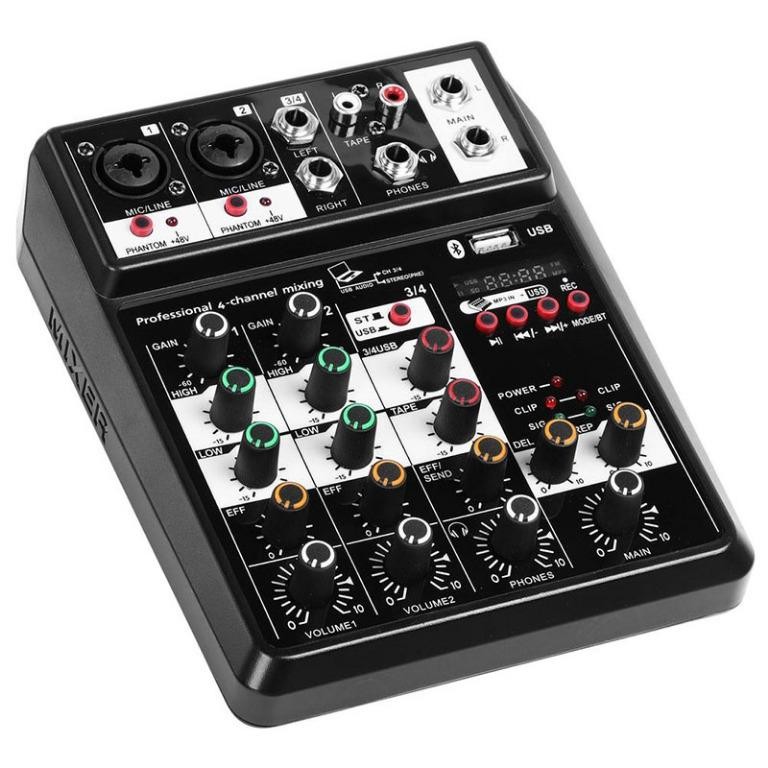 camaras y audio - MEZCLADOR DE AUDIO DE 4 CANALES MIXER USB PORTATIL 1