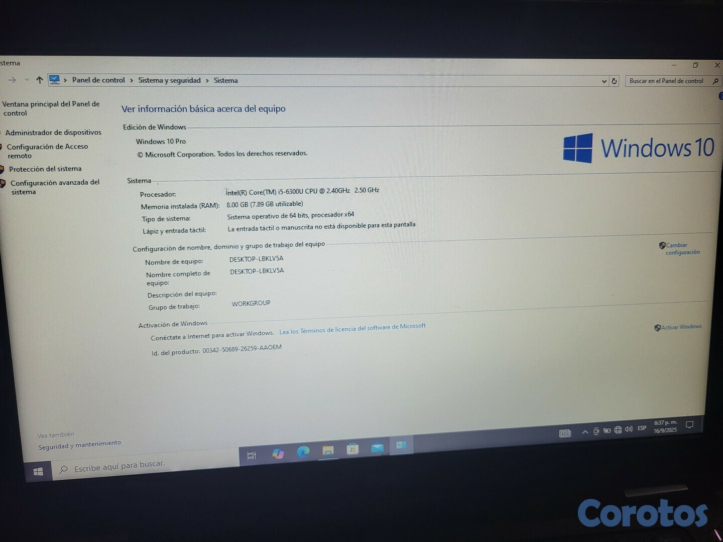 computadoras y laptops - Laptop dell latitude E5470 i5 6ta gen, 8 de RAM, 256 Gbty  5