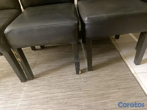 muebles y colchones - Comedor tope cristal negros en leather 14