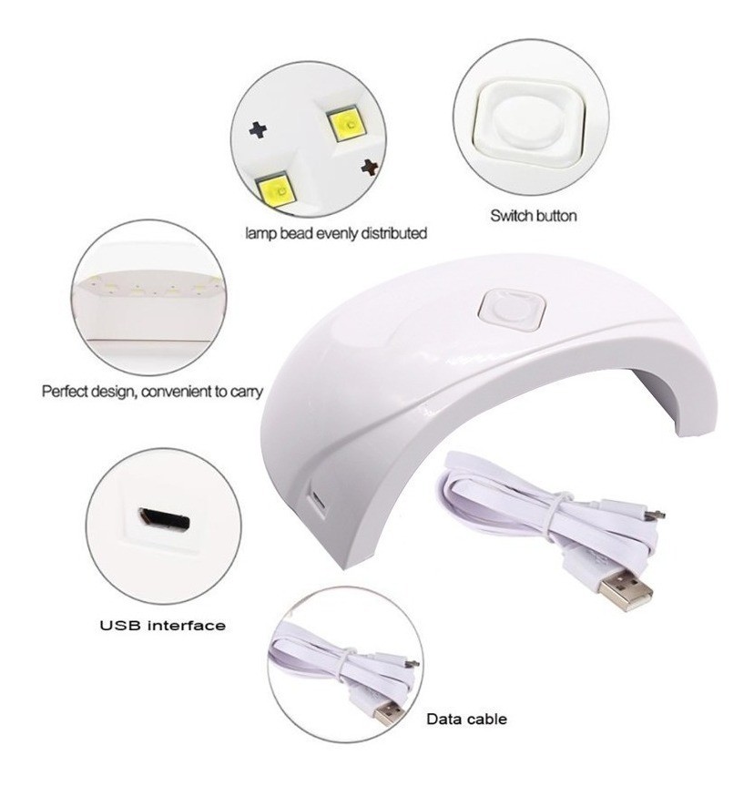 salud y belleza - Maquina de Uñas Lampara Luz Uv Led 6x Secadora De Uñas 18w  3