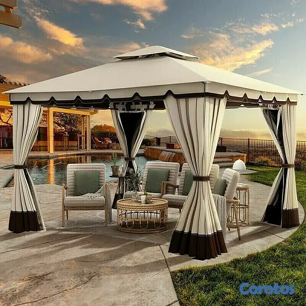 herramientas, jardines y exterior -   ESPECIAL DE ESTE DIA  ESTE Outdoor Patio Double Fabric Canopy Gazebo rd 36500 3