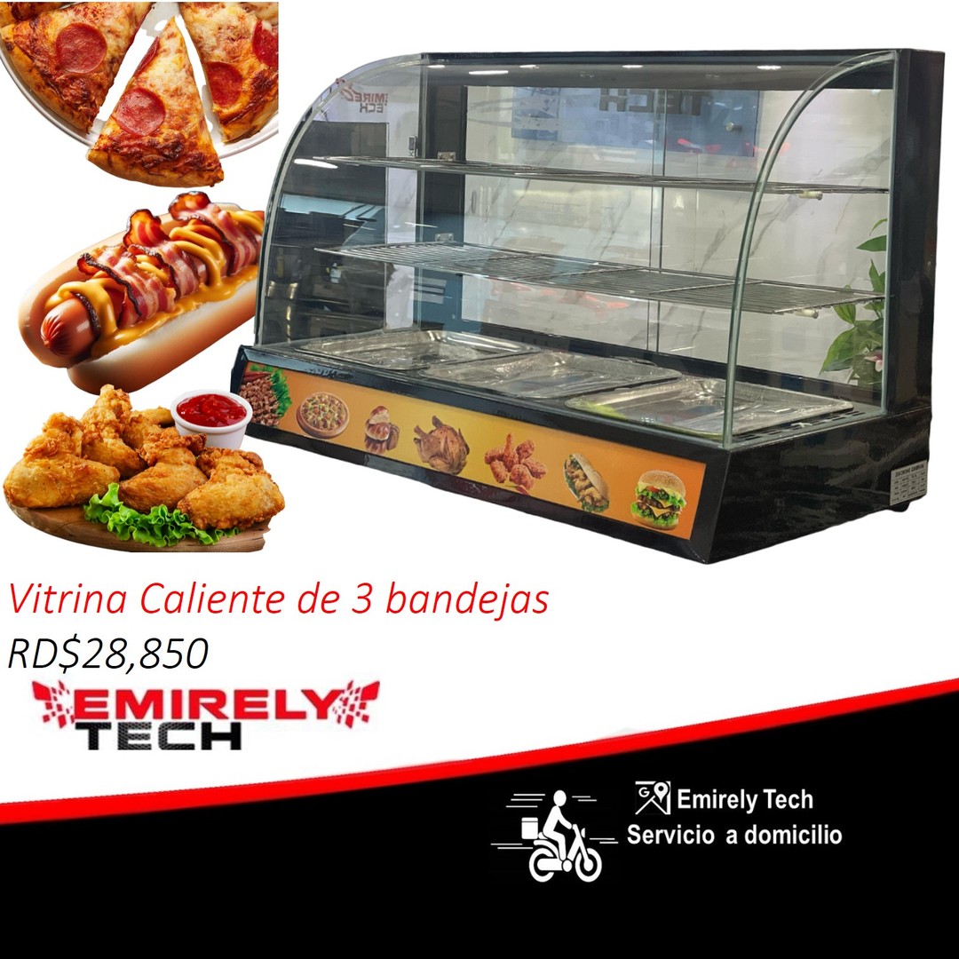 equipos profesionales - Vitrina exhibidora mostrador caliente de comida de 3 niveles 36 pulgadas