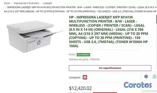 impresoras y scanners - Impresora Multifuncional HP LaserJet Monocromatica 5